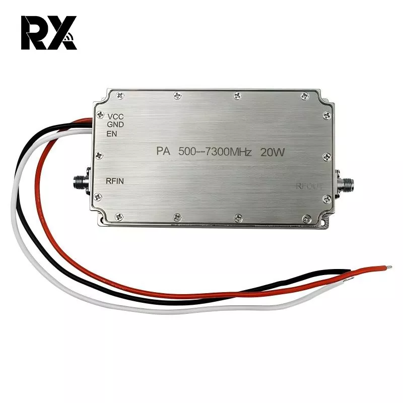 Amplifier Cumhachta Ultrawideband 20W 500-7300MHz