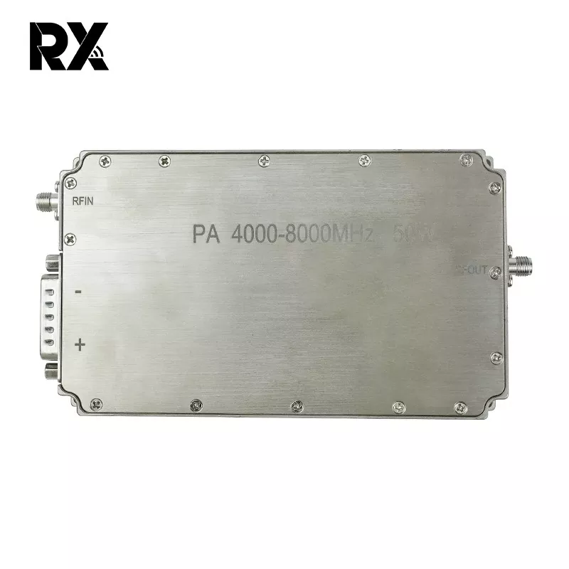 Córas RF Amplifier Cumhachta Ultra-Wideband C-Band 4-8 GHz 50W